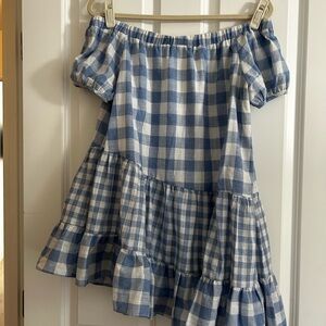Sabo Skirt Asymmetrical Blue and White Checkered Dress